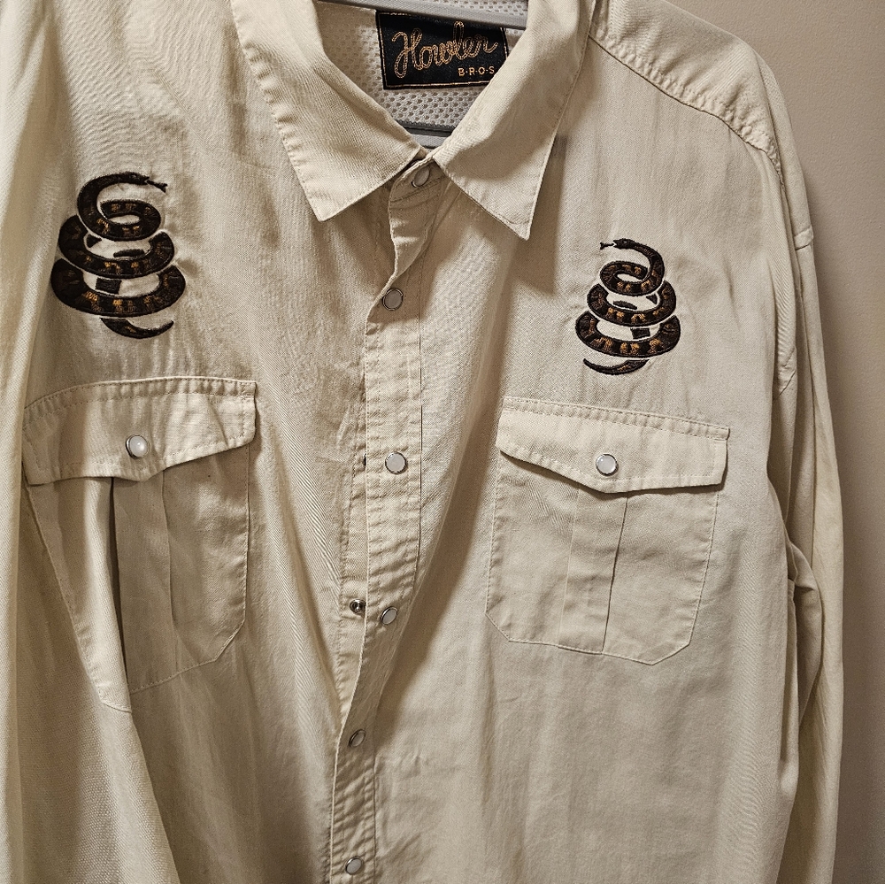 Howler Brothers gaucho snap shirt XXL long sleeve pearl snaps